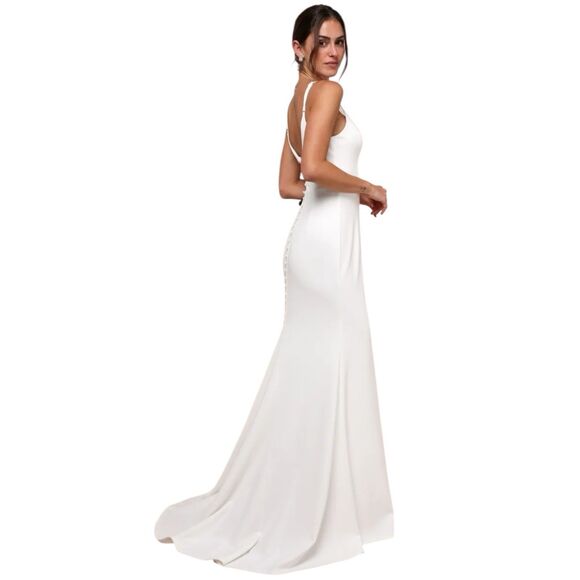 Lulus Feeling of Forever Maxi Dress Womens M Mermaid Wedding Gown Sleeveless - Picture 14 of 16